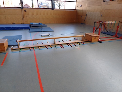 Aufbau Turnhalle